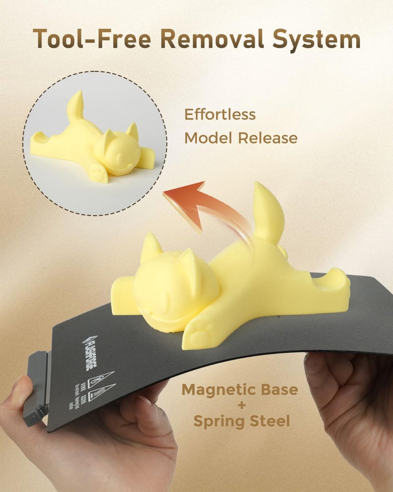 FLASHFORGE Adventurer 5M/5M Pro High-Temperature PC Plate, Magnetic Flexible Build Plate for ABS/ASA/PC Filaments - Smooth Surface, Tool-Free Removal, Perfect Adhesion for Professional 3D Printing - Image 4